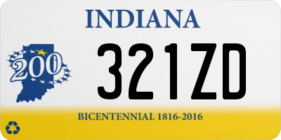 IN license plate 321ZD