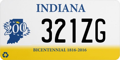 IN license plate 321ZG