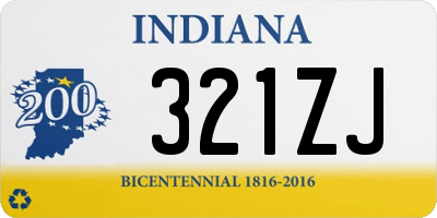 IN license plate 321ZJ