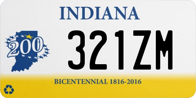 IN license plate 321ZM