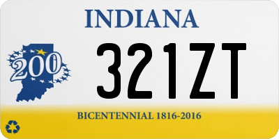 IN license plate 321ZT