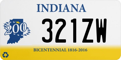 IN license plate 321ZW