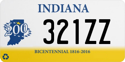 IN license plate 321ZZ