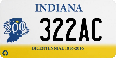 IN license plate 322AC