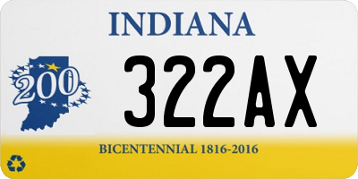 IN license plate 322AX