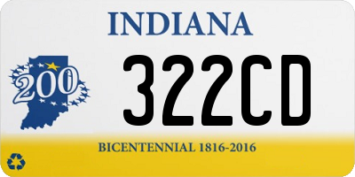 IN license plate 322CD