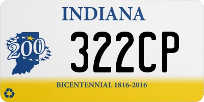 IN license plate 322CP