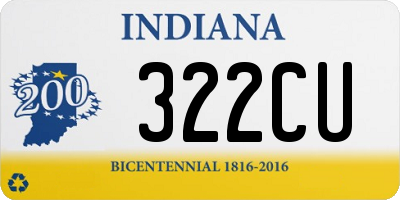 IN license plate 322CU