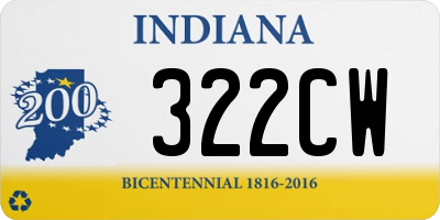 IN license plate 322CW