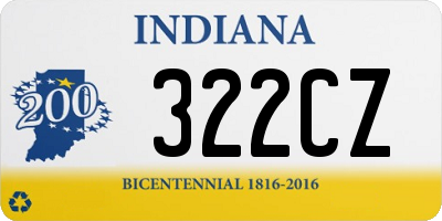 IN license plate 322CZ