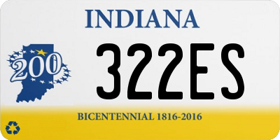 IN license plate 322ES