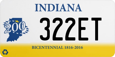 IN license plate 322ET