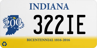 IN license plate 322IE