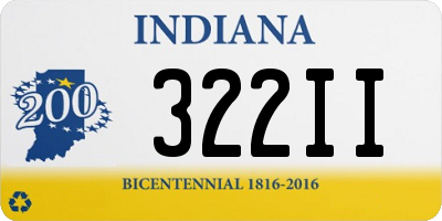 IN license plate 322II