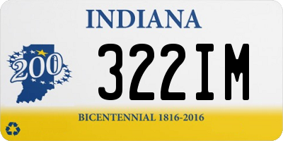 IN license plate 322IM