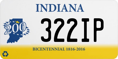 IN license plate 322IP