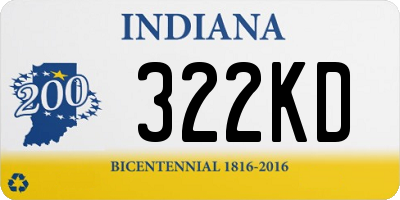 IN license plate 322KD