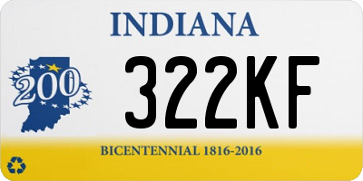 IN license plate 322KF