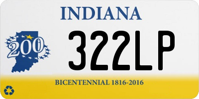 IN license plate 322LP