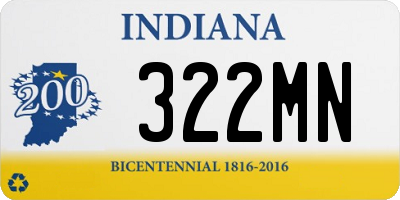 IN license plate 322MN