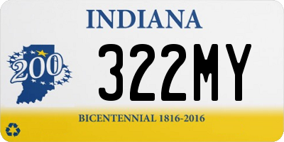 IN license plate 322MY
