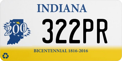 IN license plate 322PR