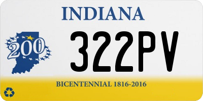 IN license plate 322PV