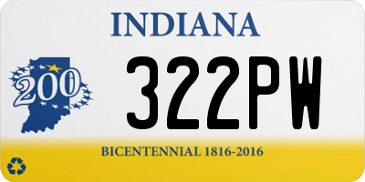 IN license plate 322PW