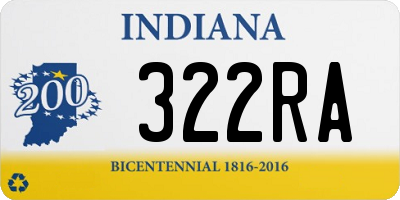 IN license plate 322RA