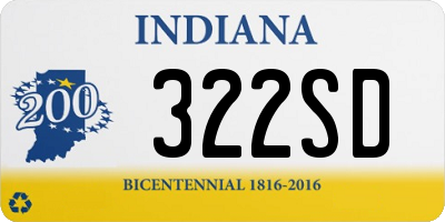 IN license plate 322SD