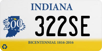 IN license plate 322SE