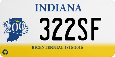 IN license plate 322SF