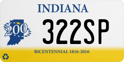 IN license plate 322SP