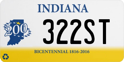 IN license plate 322ST