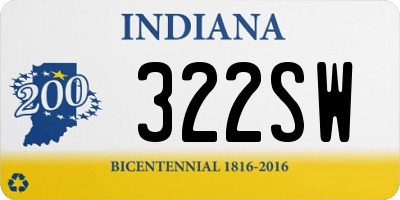 IN license plate 322SW