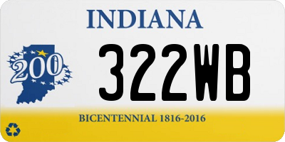 IN license plate 322WB