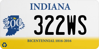 IN license plate 322WS