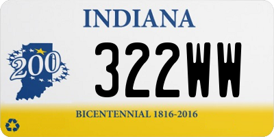 IN license plate 322WW