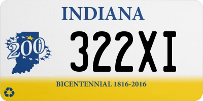 IN license plate 322XI