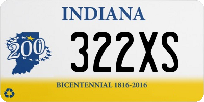 IN license plate 322XS