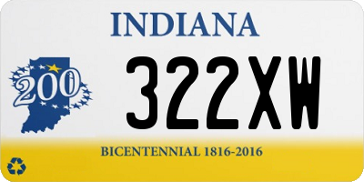 IN license plate 322XW