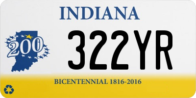 IN license plate 322YR