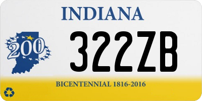 IN license plate 322ZB