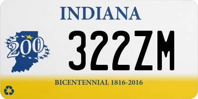 IN license plate 322ZM