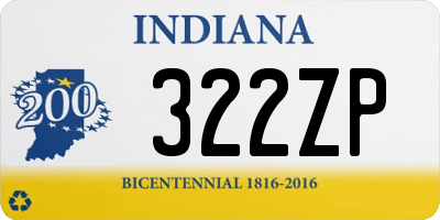 IN license plate 322ZP