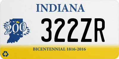 IN license plate 322ZR