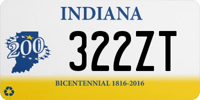 IN license plate 322ZT