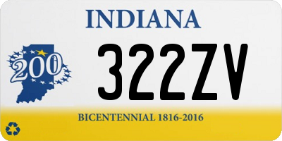 IN license plate 322ZV