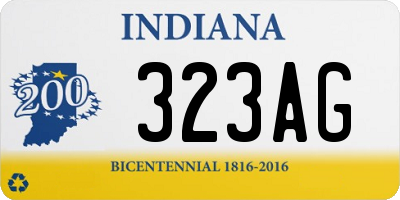 IN license plate 323AG