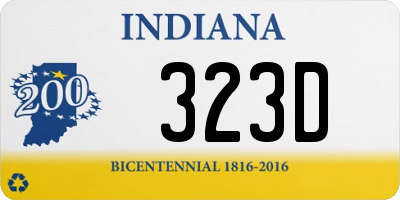 IN license plate 323D